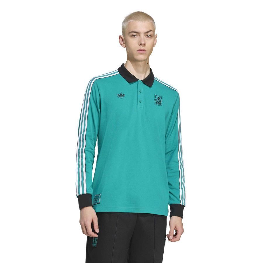 Liverpool Polo Terrace Icons - Sea Green/Black/White Long Sleeves - Men's-SoccerKits Hub | Buy Soccer Jerseys Online